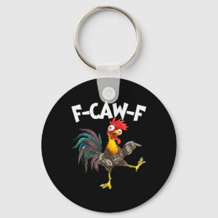 Funny F-awk-f Chicken F-caw-f Rooster Pun Retro _1 Key Ring
