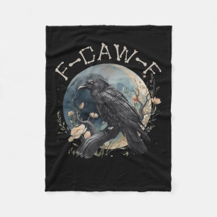 Funny F-caw-f Black Crow Fcawf Black Crow Fleece Blanket
