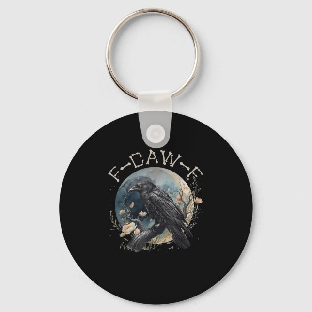 Funny F-caw-f Black Crow Fcawf Black Crow  Key Ring (Front)