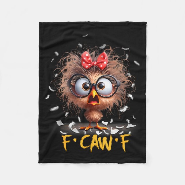 Funny F-caw-f Black Crow Fcawf Humor Quote Bird Sh Fleece Blanket (Front)