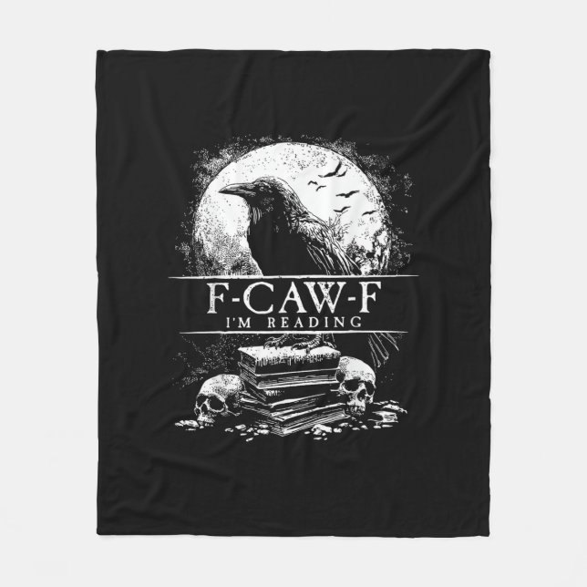 Funny F-Caw-F Books Skulls Gothic Fleece Blanket (Front)
