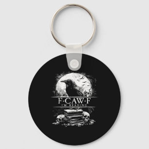 Funny F-caw-f Books Skulls Gothic Key Ring