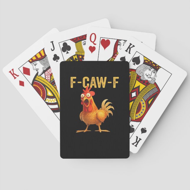 Funny F-Caw-F Chicken Creative Casual Playing Cards (Back)