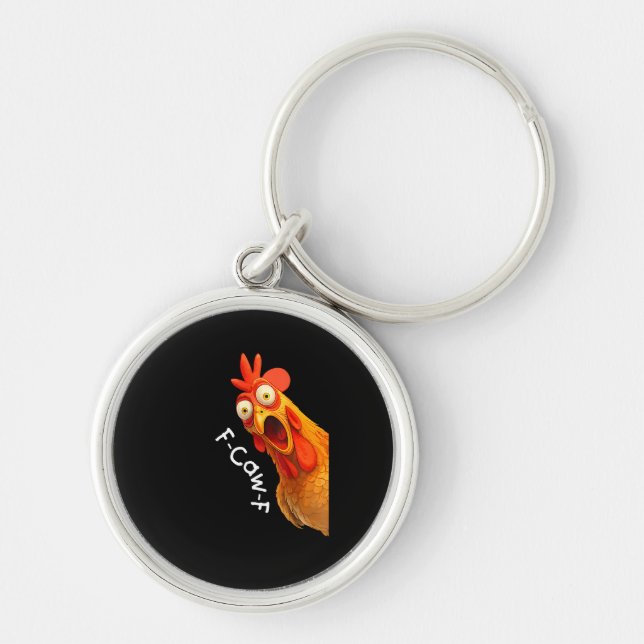 Funny F-Caw-F Chicken F-Caw-F Chicken Creative Cas Key Ring (Front)