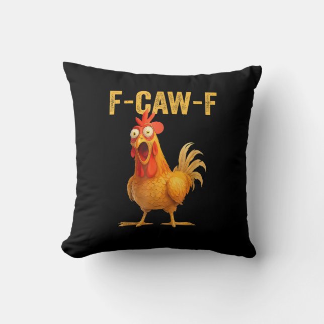 Funny F-Caw-F Chicken F-Caw-F Chicken Minimal Clea Cushion (Front)