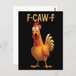 Funny F-Caw-F Chicken FCAWF Chicken 2025 Postcard