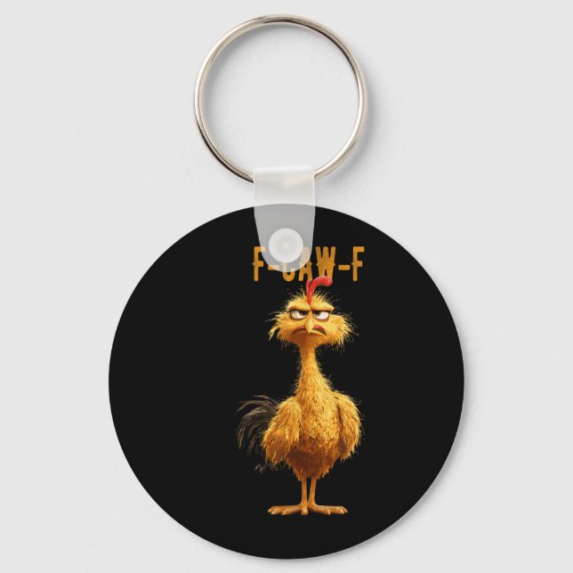 Funny F-caw-f Chicken, Fcawf Chicken  Key Ring (Front)