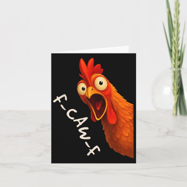 Funny F-caw-f Chicken Fcawf Rooster Halloween Bird Card (Front)