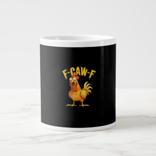 Funny F-Caw-F Chicken – Hilarious Crow Graphic Hum Large Coffee Mug