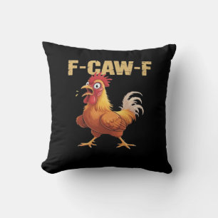 Funny F-Caw-F Chicken Retro Style Cushion