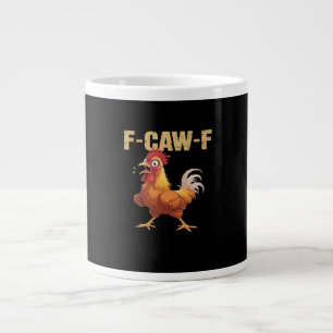Funny F-Caw-F Chicken Retro Style Large Coffee Mug