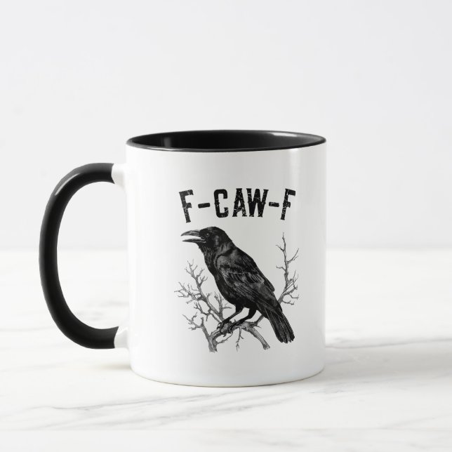 Funny F-Caw-F Crow Bird Raven Men Women Mug (Left)