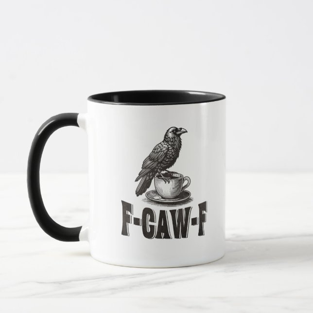 Funny F-Caw-F Crow Coffee Adult Humor  Mug (Left)