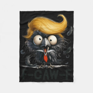 Funny F- Caw -f Crow Fcwf Raven Halloween Lazy Cos Fleece Blanket