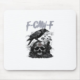 Funny F-Caw-F Crow Funny Halloween Retro Classic Mouse Mat