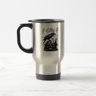 Funny F-Caw-F Crow Funny Halloween Retro Classic Travel Mug