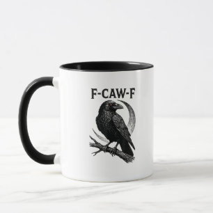 Funny F-Caw-F Crow Retro Graphic Mug