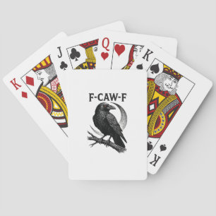 Funny F-Caw-F Crow Retro Graphic Playing Cards