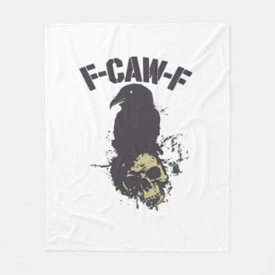 Funny F-Caw-F Crow Vintage Humor Essential Creativ Fleece Blanket