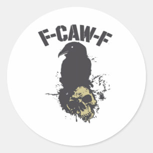 Funny F-Caw-F Crow Vintage Humour Essential Creati Classic Round Sticker