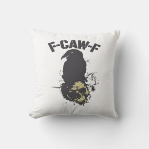 Funny F-Caw-F Crow Vintage Humour Essential Creati Cushion
