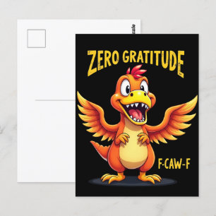 Funny F-Caw-F Dinosaur FCAWF Dinosaur Thanksgiving Postcard