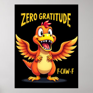 Funny F-Caw-F Dinosaur FCAWF Dinosaur Thanksgiving Poster