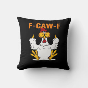 Funny F-Caw-F Fingers Chicken Cushion