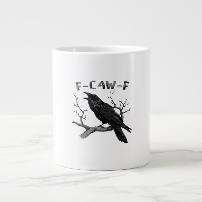 Funny F-Caw-F Gothic Crow Humour Essential Large Coffee Mug (Front)