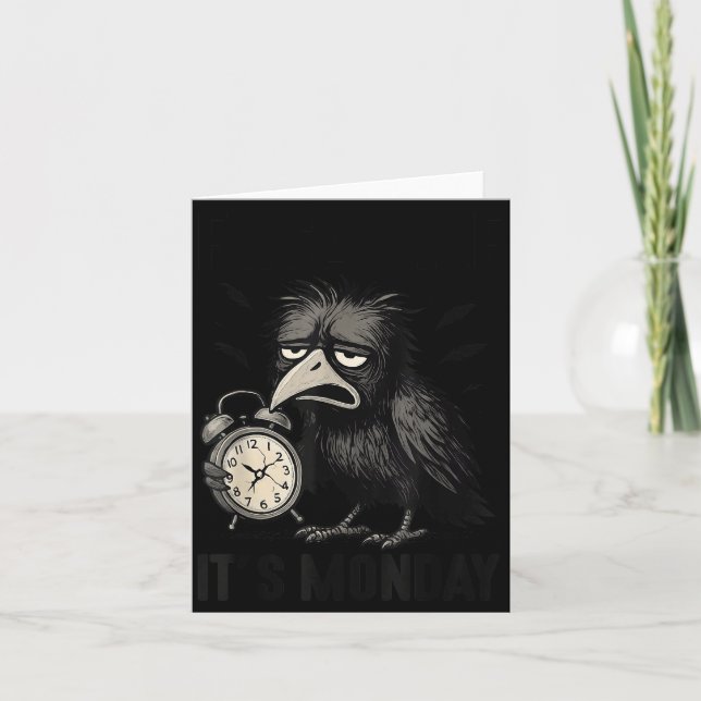Funny F-caw-f Its Monday Black Bird Women Men  Card (Front)