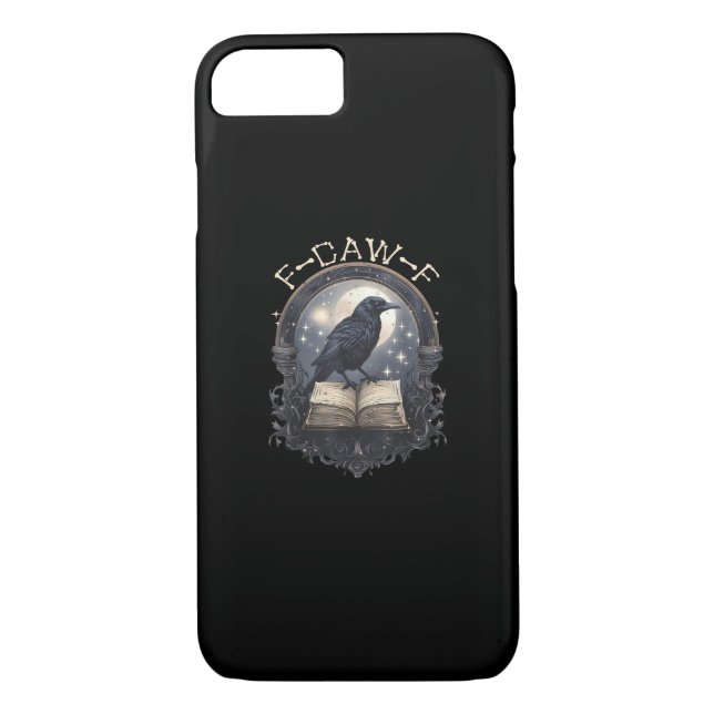 Funny F-Caw-F Raven Bird Saying Graphic Retro Clas Case-Mate iPhone Case (Back)