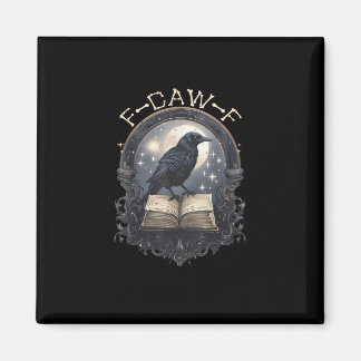 Funny F-Caw-F Raven Bird Saying Graphic Retro Clas Magnet