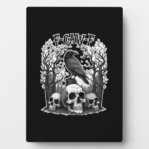 Funny F Caw F Raven Halloween Plaque