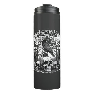 Funny F Caw F Raven Halloween Thermal Tumbler