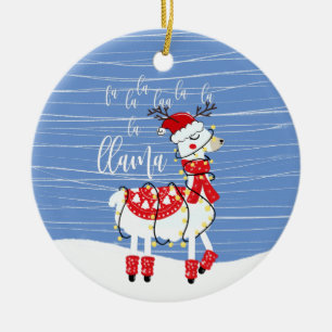 Funny fa la la la la llama christmas joke friend ceramic tree decoration