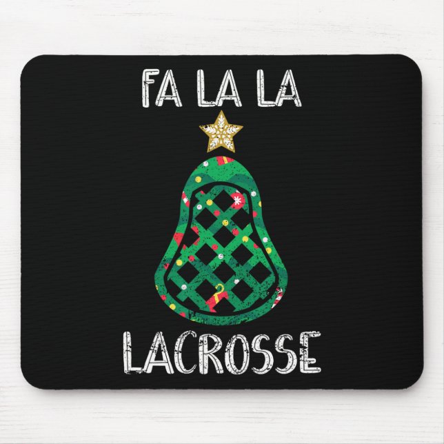 Funny Fa La Lacrosse Player Lax Christmas  Mouse Mat (Front)