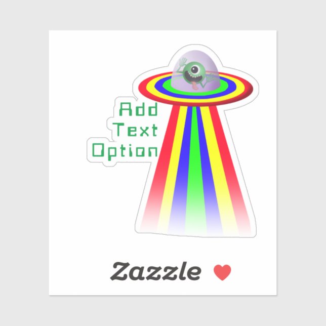 Funny Face Alien Rainbow Spaceship (Sheet)