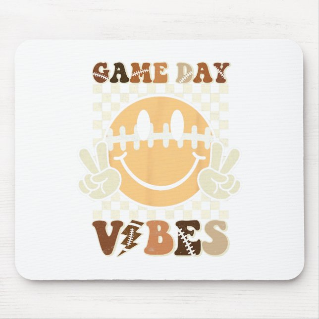 Funny Face American Football Game Day Vibes Sport  Mouse Mat (Front)