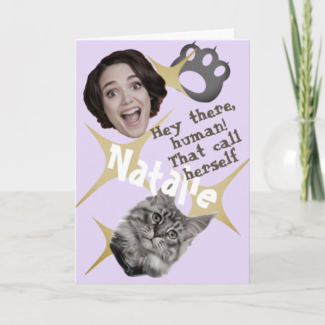 Funny Face | Amusing Greeting Card From Your Cat (Front)