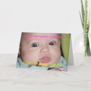 FUNNY FACE BIRTHDAY CARD for Three Year OLD