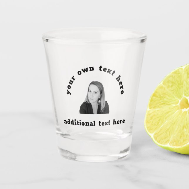 Funny face birthday picture photo  shot glass (Front)
