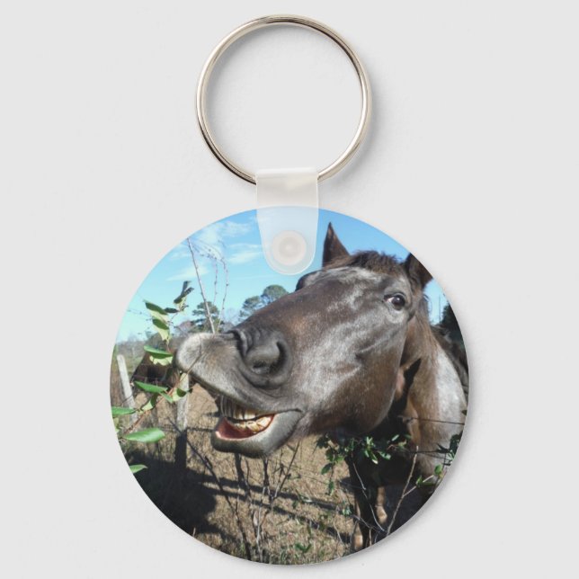 Funny Face brown horse Key Ring (Front)