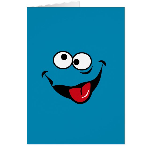 Funny face cartoon blue background (Front)