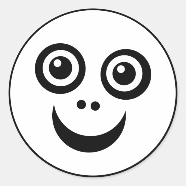 Funny Face (colour me) Classic Round Sticker (Front)