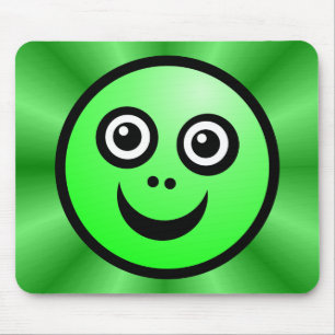 Funny Face (colour me) - Green - v2 Mouse Mat