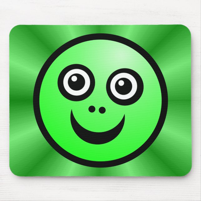 Funny Face (colour me) - Green - v2 Mouse Mat (Front)