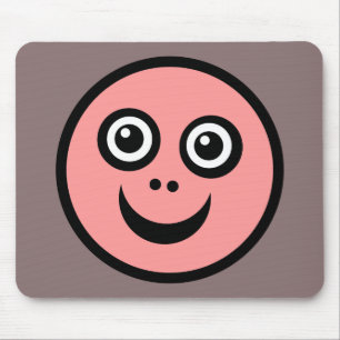 Funny Face (colour me) - Pink Mouse Mat
