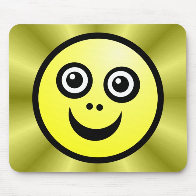 Funny Face (colour me) - Yellow - v2 Mouse Mat (Front)