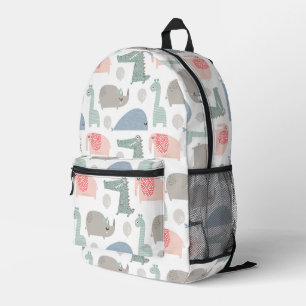 Funny Face Cute Doodle Animal Pattern Printed Backpack