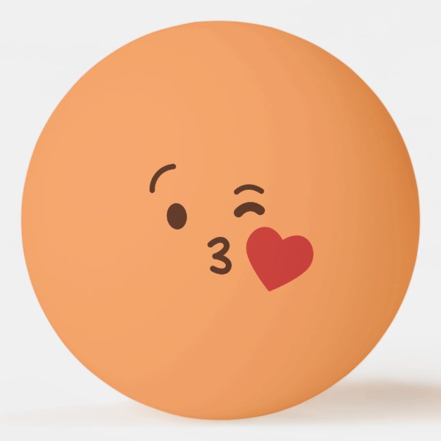 Funny Face. Emoji. Emoticon. Love You! Ping Pong Ball (Back)